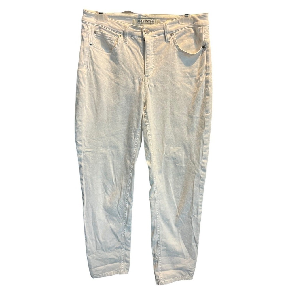Jones New York Jeans Soho Slim Ankle White Denim Pants Womens 6 60409891-I15